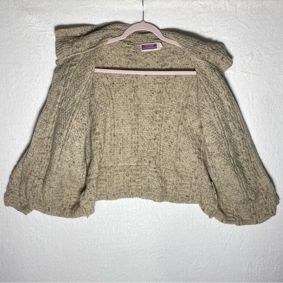 Highland Home Industries British Wool Cardigan Sweater Oatmeal Speckle Size‎ L - Picture 4 of 9